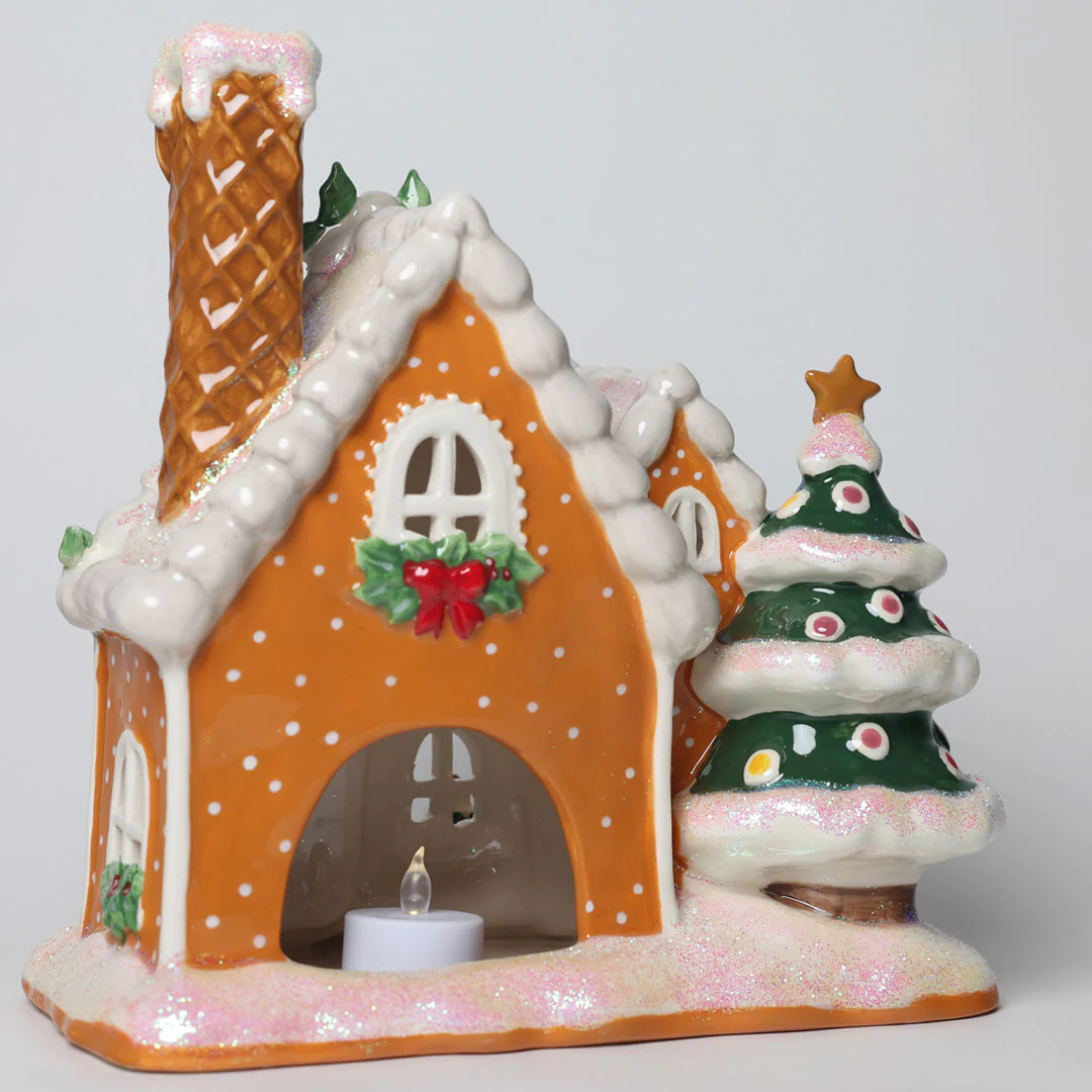 Hello Kitty and Friends GingerBread Candle House with Gold Trim - Image 2
