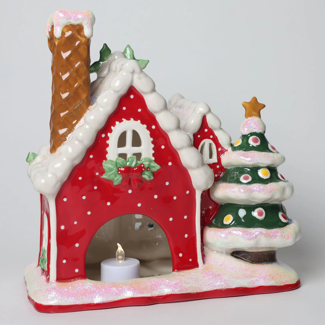 Hello Kitty and Friends Red Candle House with Gold Trim - Image 2