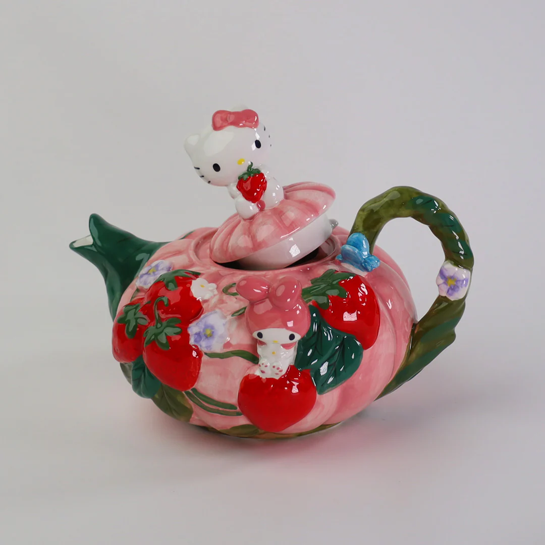 Hello Kitty and My Melody Strawberry Tea Pot - Image 9