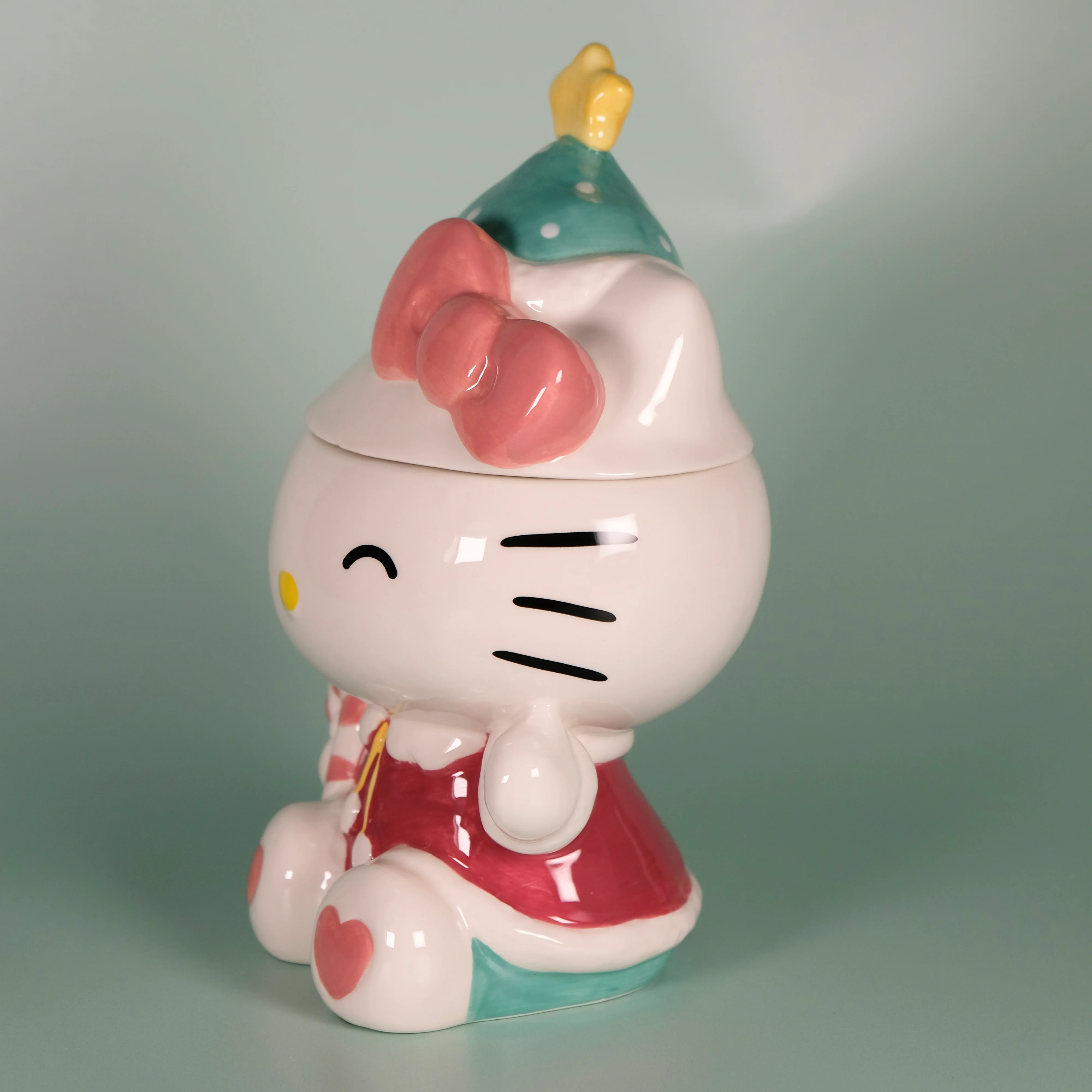 Hello Kitty Holiday Candy Cane Cookie Jar - Image 3