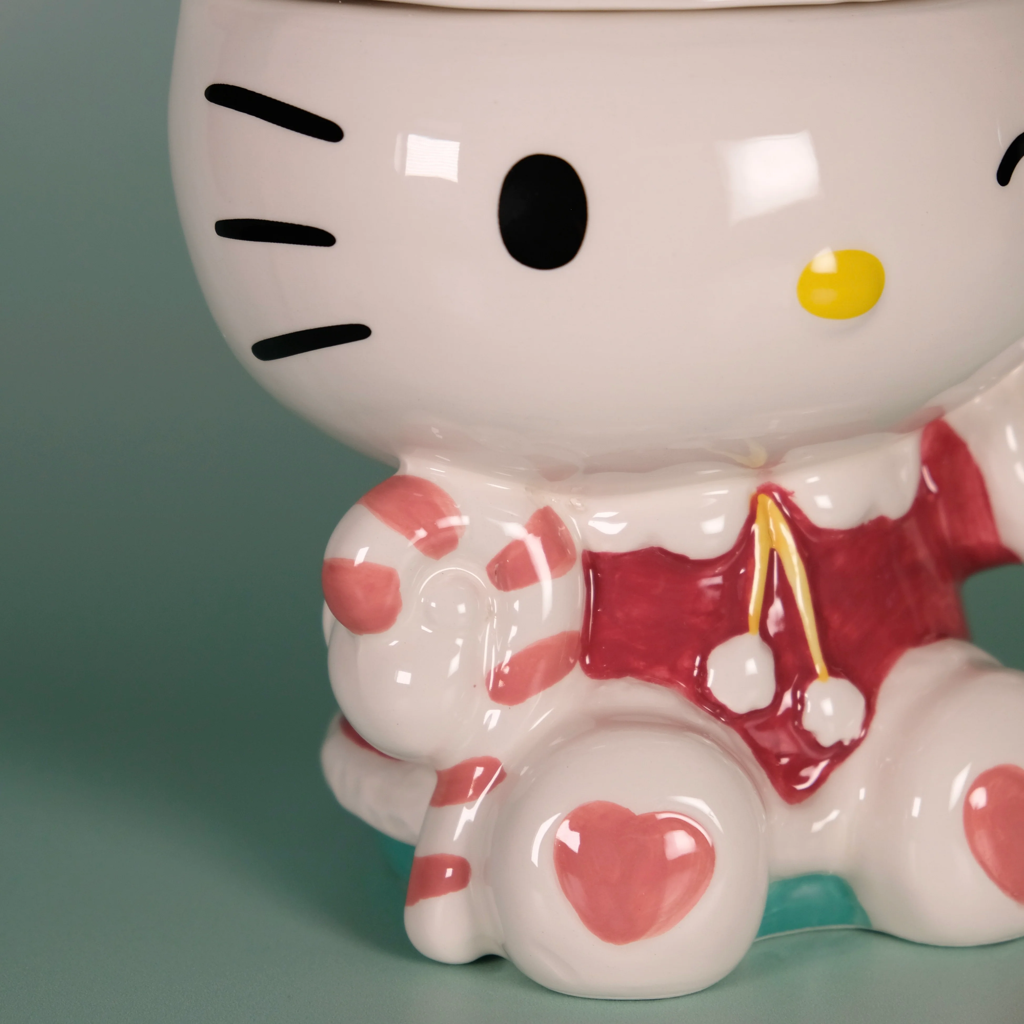 Hello Kitty Holiday Candy Cane Cookie Jar - Image 6