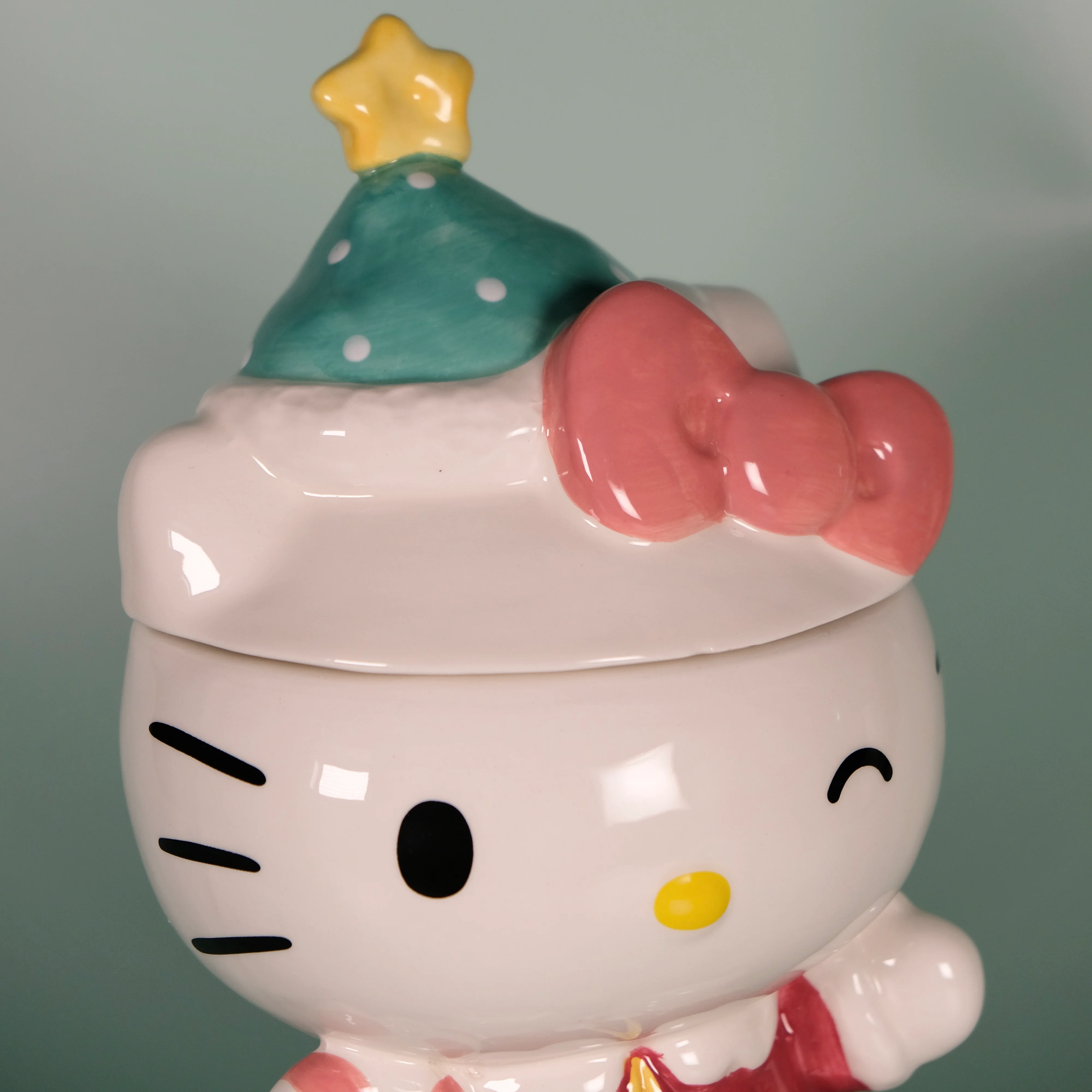 Hello Kitty Holiday Candy Cane Cookie Jar - Image 7