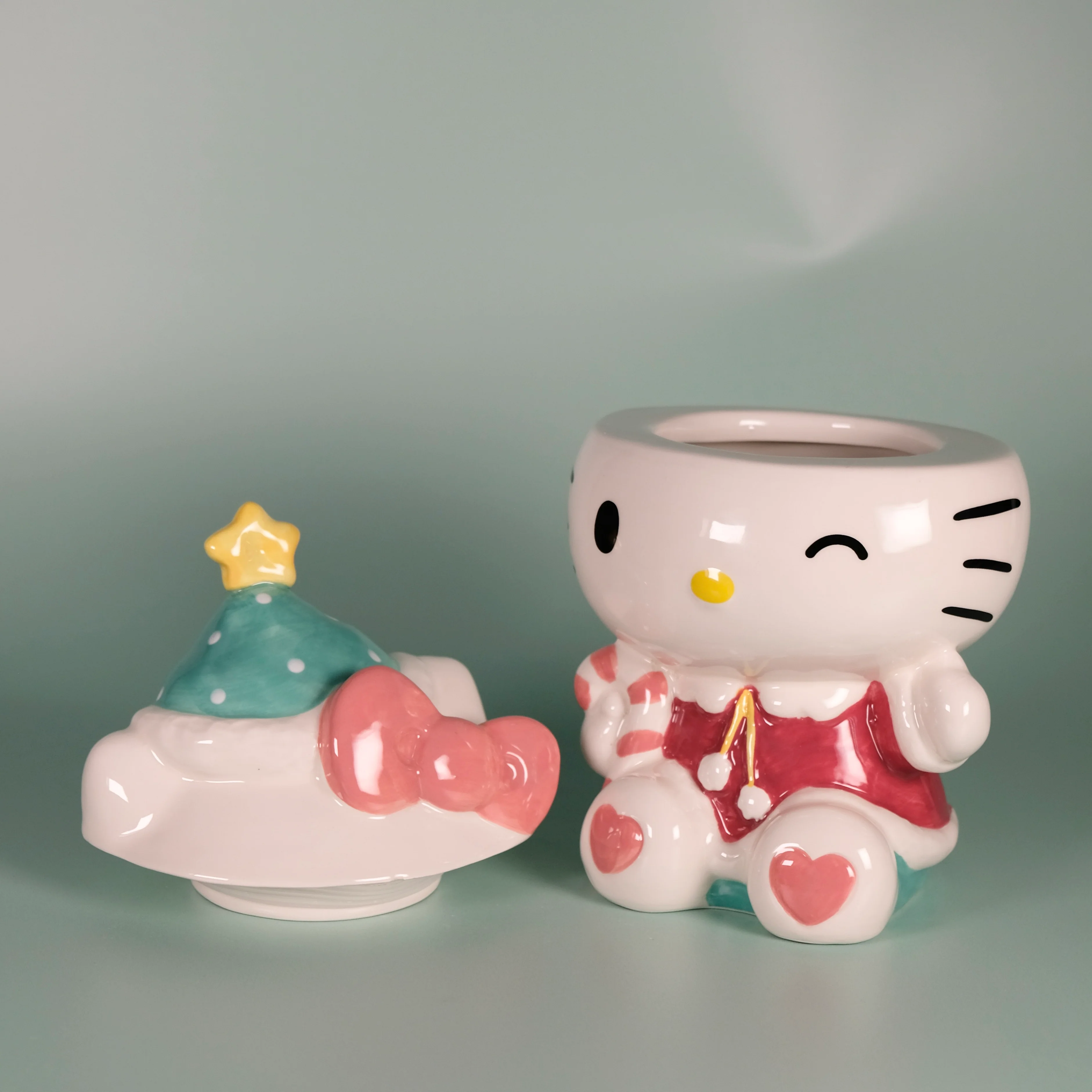 Hello Kitty Holiday Candy Cane Cookie Jar - Image 9