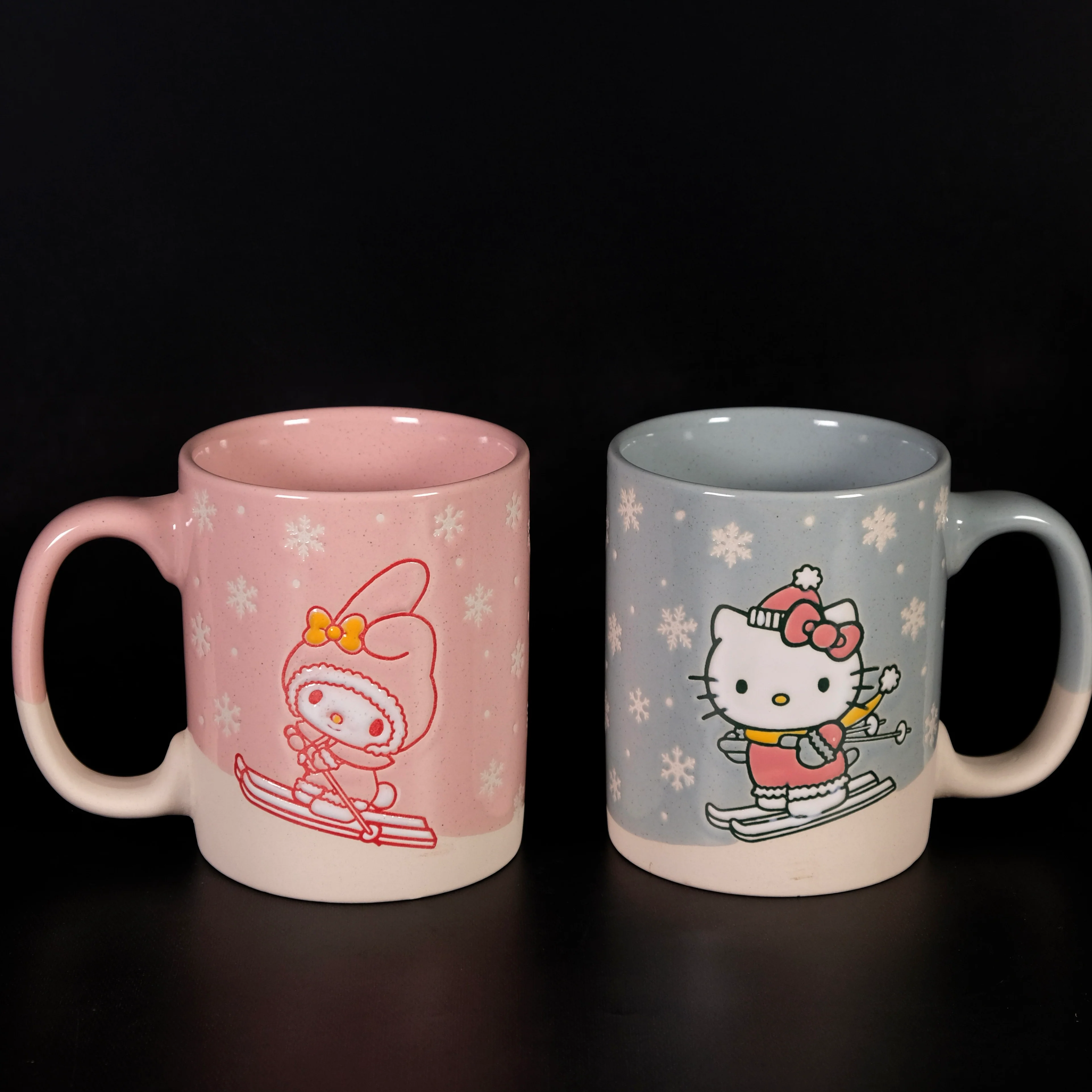 Hello Kitty & My Melody Down Hill Skiiing 18oz Mug Set of 2 - Image 2