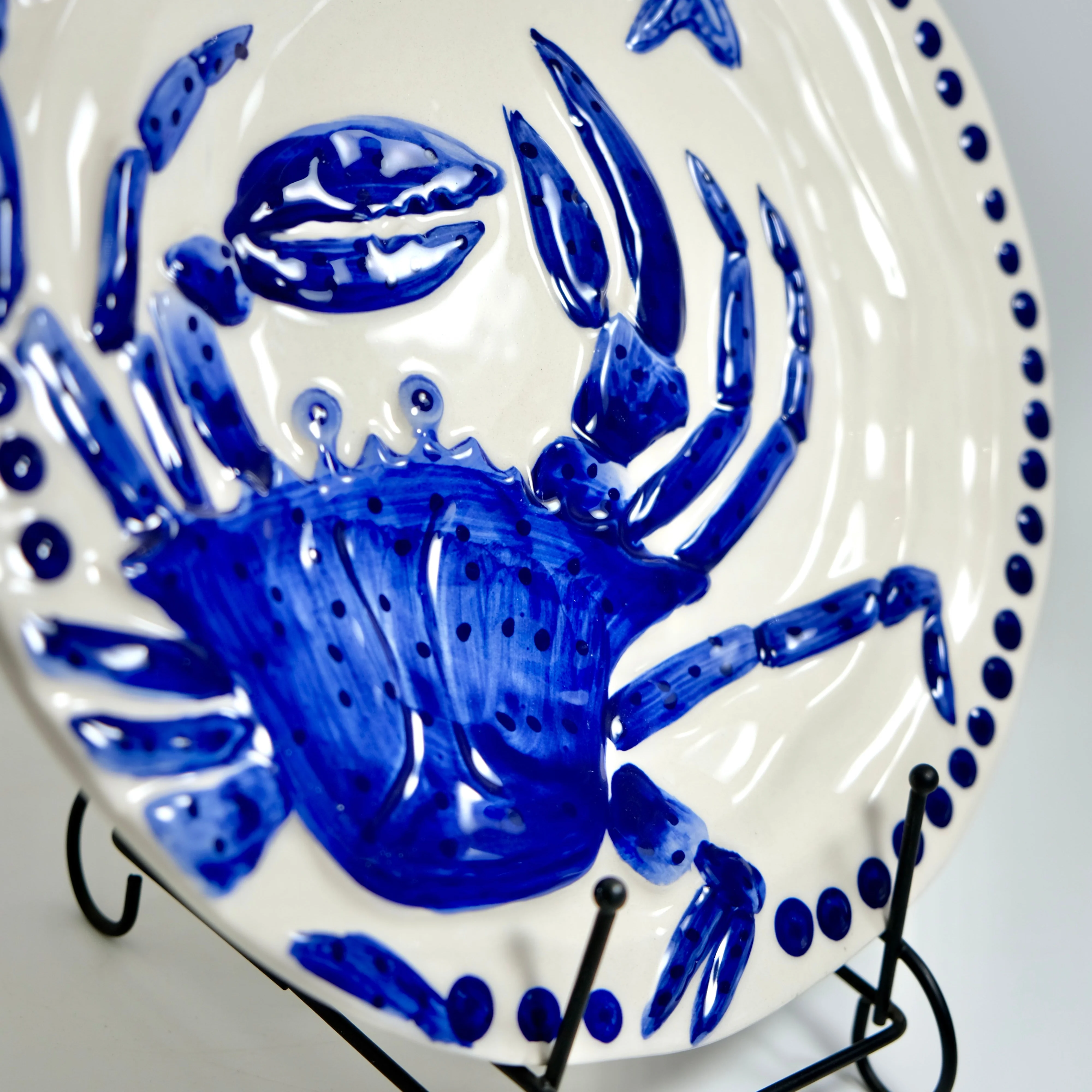 Magic Sea 10.5" Crab Dinner Plate - Cobalt Blue - Image 3