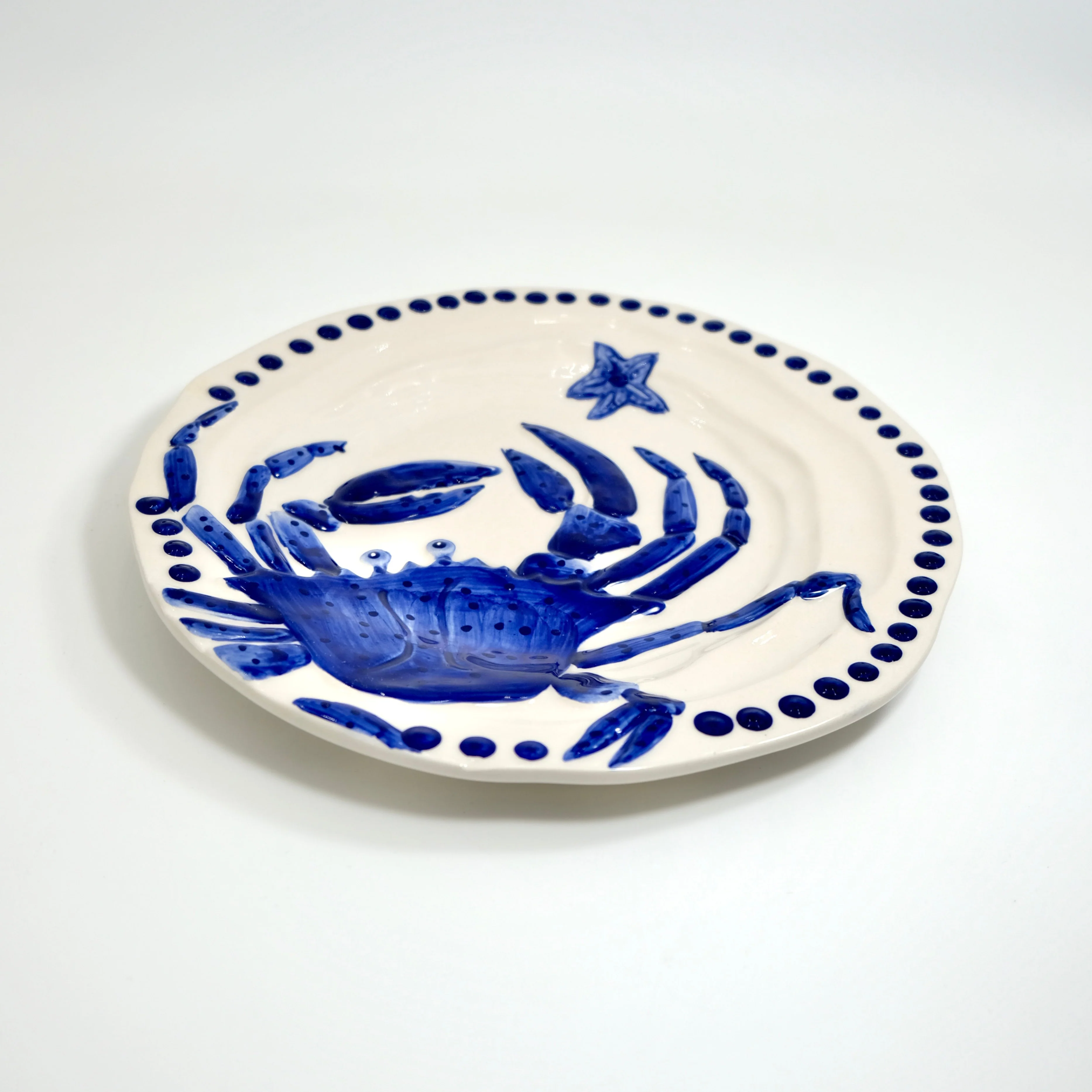 Magic Sea 10.5" Crab Dinner Plate - Cobalt Blue - Image 4