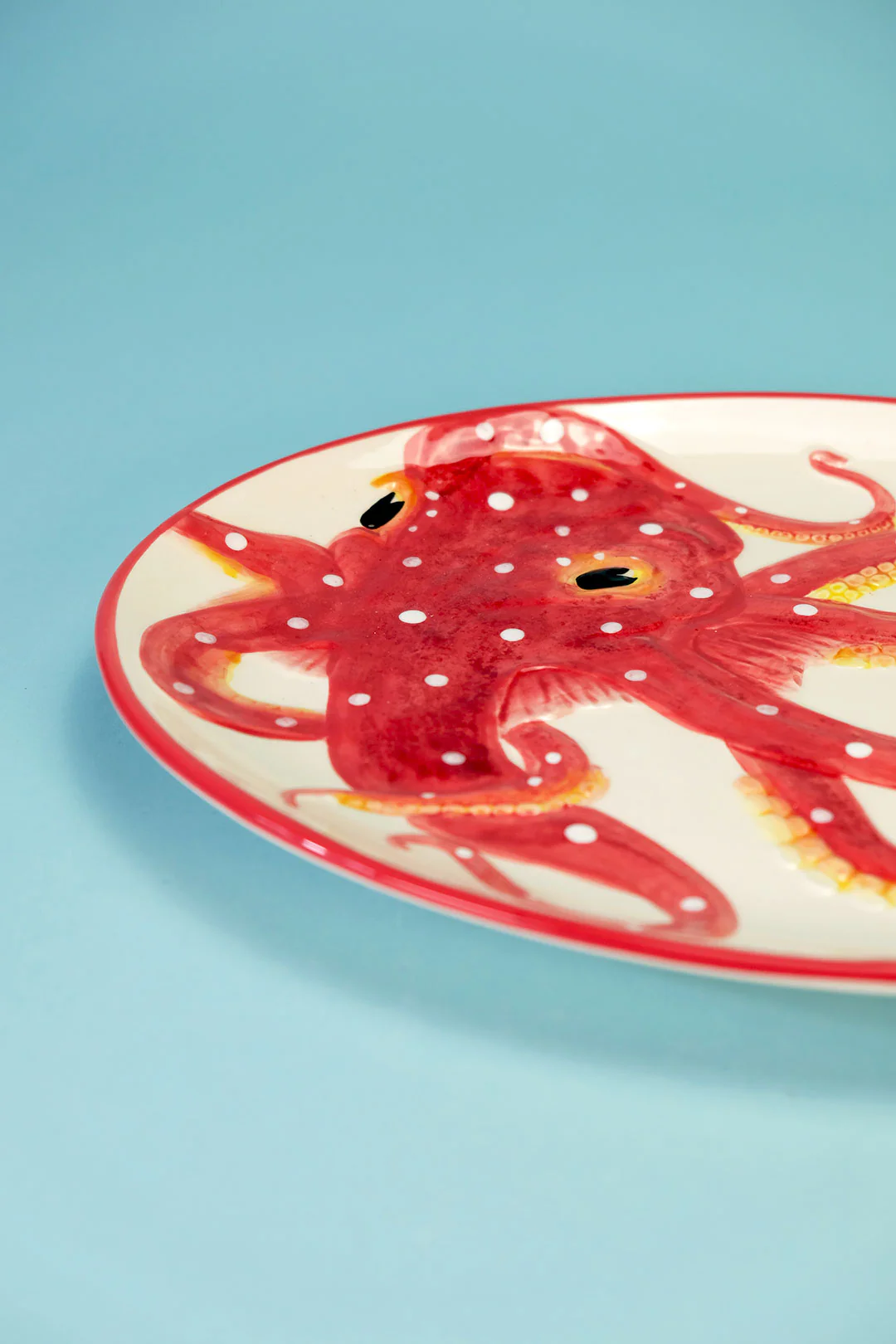 Red Octopus Oval Platter - Image 4