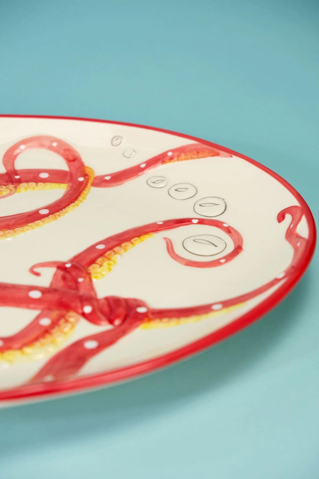 Red Octopus Oval Platter - Image 5