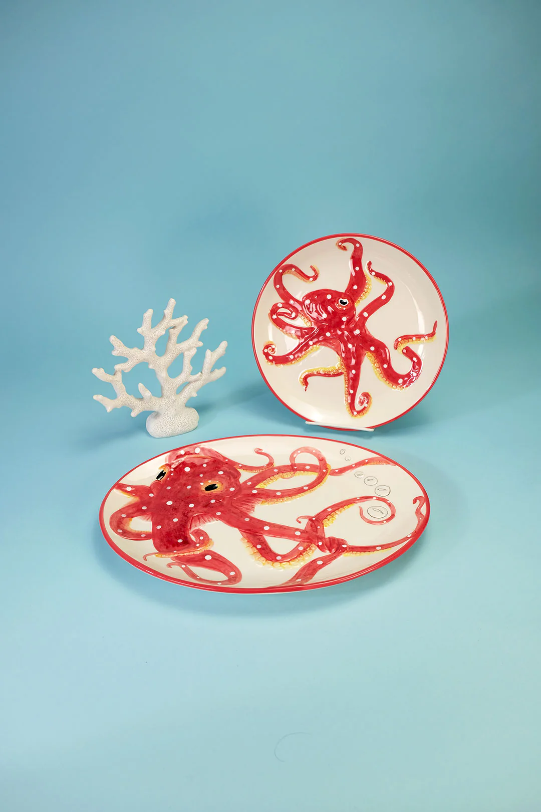 Red Octopus Oval Platter - Image 6